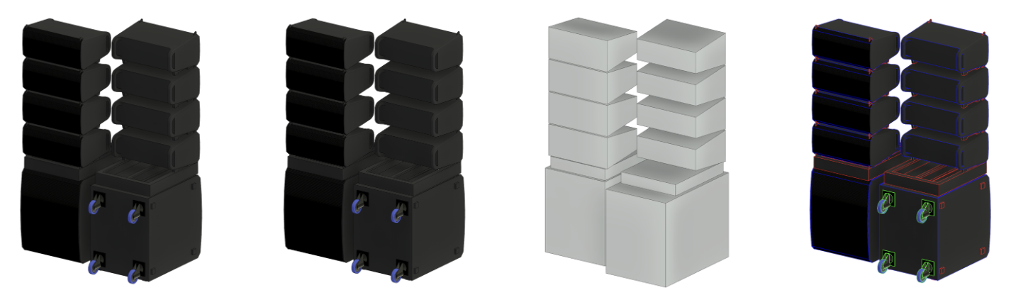 Render of Revit's 3D Geometry & Subcategories for the Q-SYS range